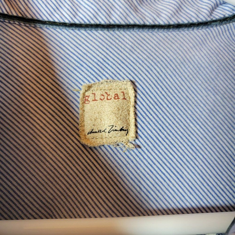 Global Arnold Zimberg Mens Large Blue Red White Checkered Snap Button Shirt - Picture 4 of 4